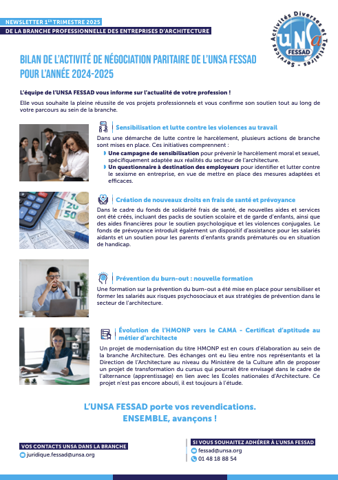 NEWSLETTERS UNSA FESSAD Services Activit s Diverses Tertiaires Et NEWSLETTERS UNSA FESSAD Services Activit s Diverses Tertiaires Et